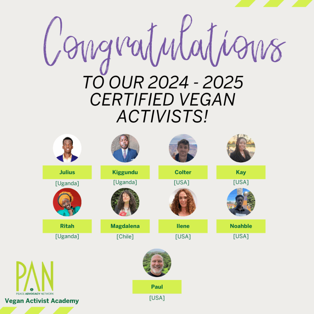 congratulations to our 2024- 2025 vegan activists